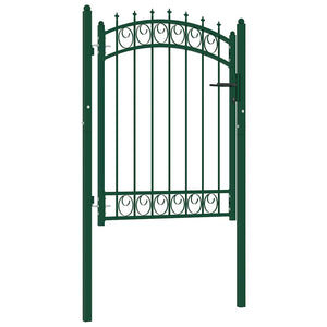 vidaXL Emmen Gate with Spikes Steel 103 x 109.5 cm Green