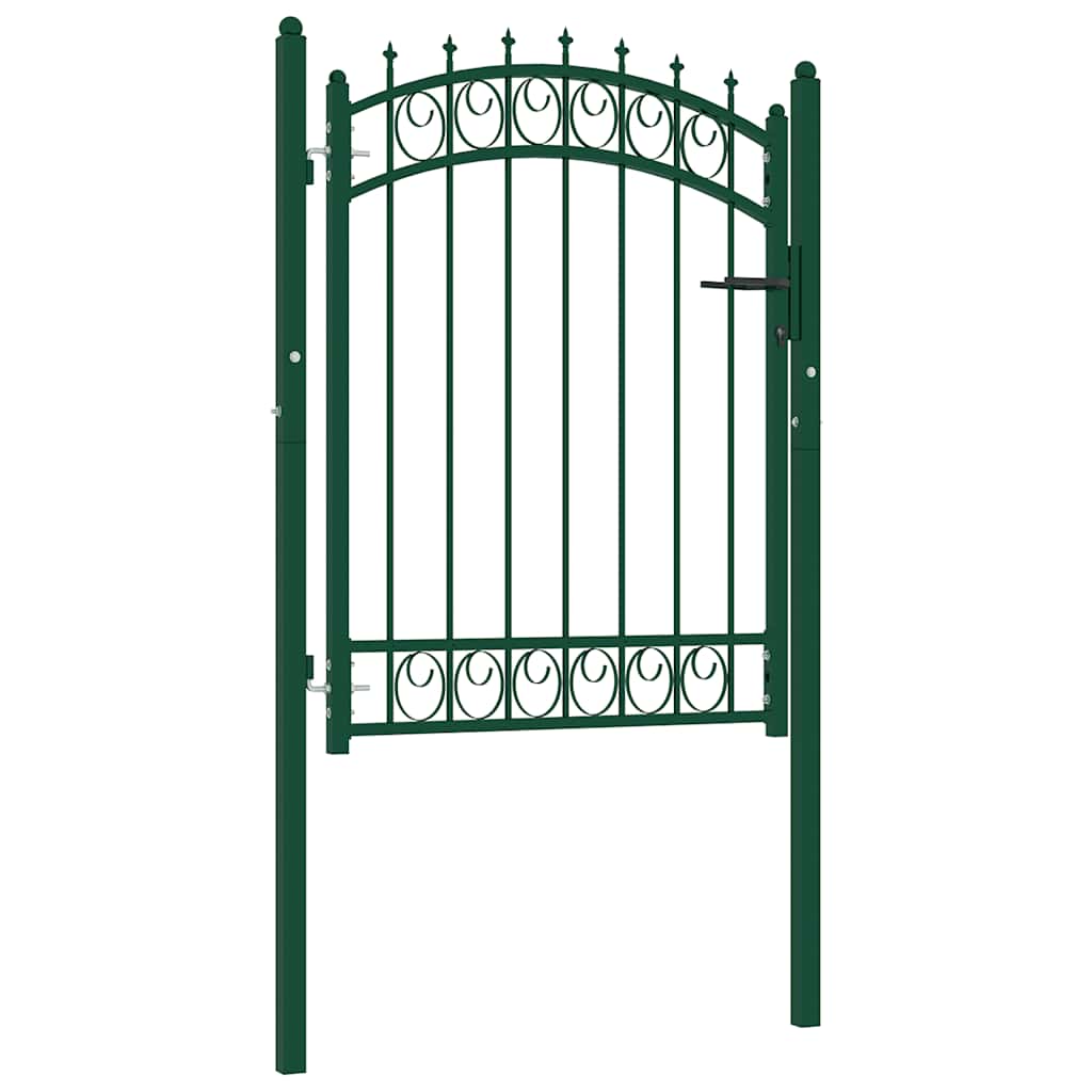 vidaXL Emmen Gate with Spikes Steel 103 x 109.5 cm Green