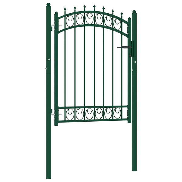 vidaXL Emmen Gate with Spikes Steel 103 x 109.5 cm Green