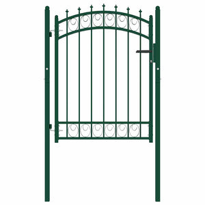 vidaXL Emmen Gate with Spikes Steel 103 x 109.5 cm Green