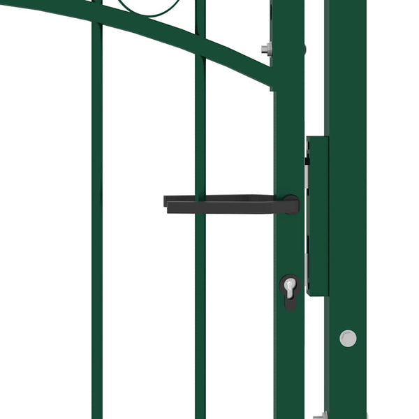 vidaXL Emmen Gate with Spikes Steel 103 x 109.5 cm Green