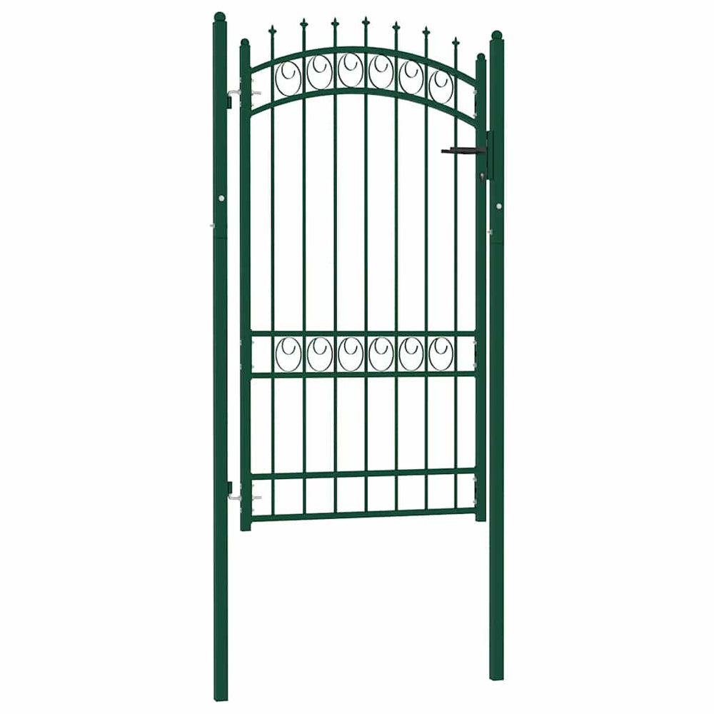 vidaXL Emmen Garden Gate with Spikes Steel 103 x 134.5 cm Green