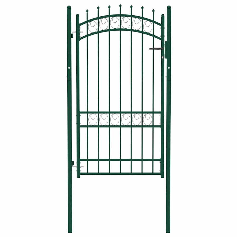vidaXL Emmen Garden Gate with Spikes Steel 103 x 134.5 cm Green