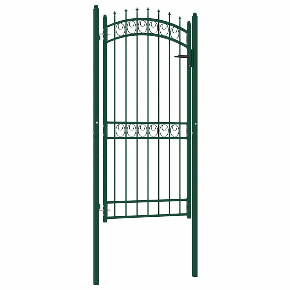 vidaXL Gate EMMEN with Spikes Steel 103 x 147 cm Green