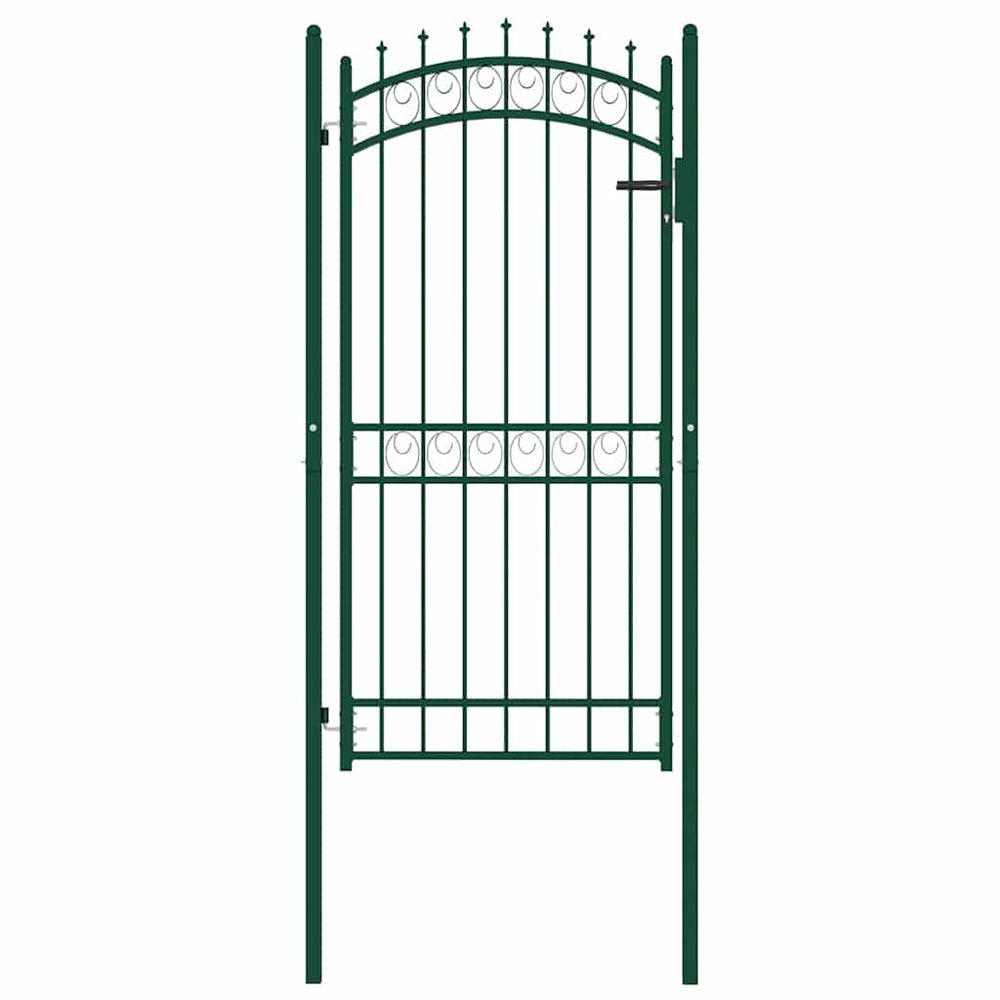 vidaXL Gate EMMEN with Spikes Steel 103 x 147 cm Green