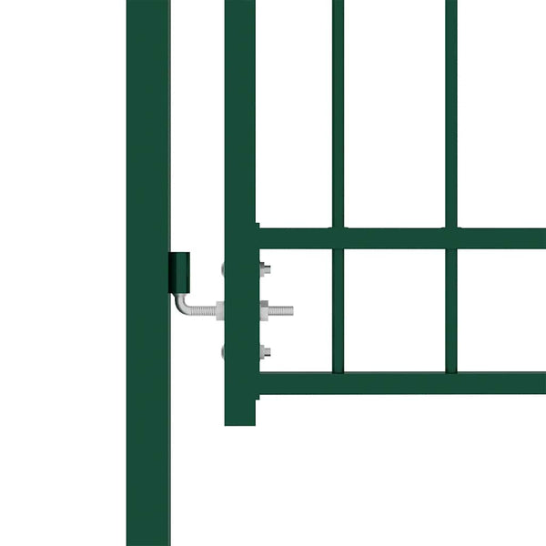 vidaXL Emmen Garden Gate with Spikes Steel 104 x 97 cm Green