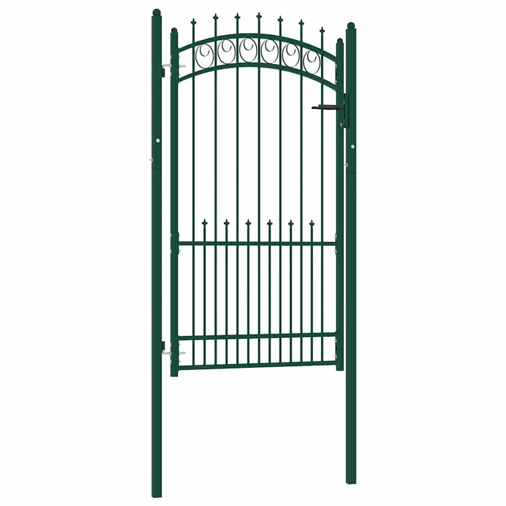 vidaXL Emmen Fence Gate with Spikes Steel 104 x 134.5 cm Green
