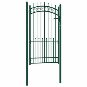 vidaXL Emmen Fence Gate with Spikes Steel 104 x 134.5 cm Green