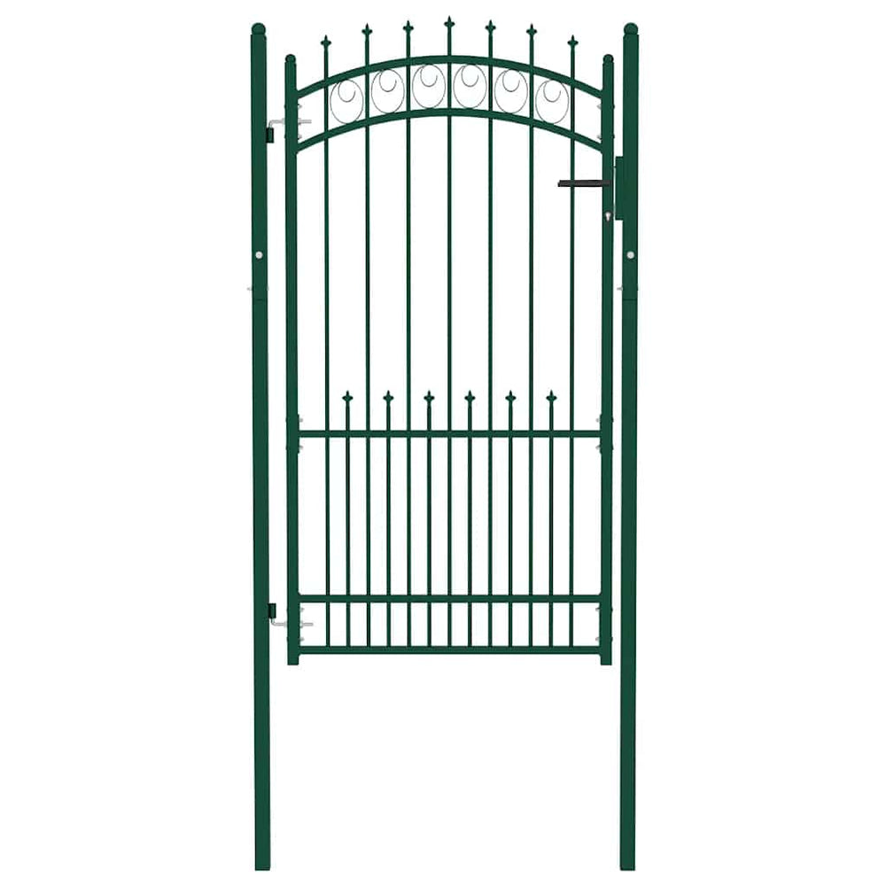 vidaXL Emmen Fence Gate with Spikes Steel 104 x 134.5 cm Green