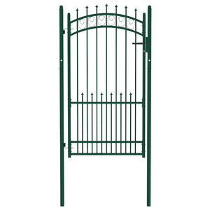 vidaXL Emmen Fence Gate with Spikes Steel 104 x 134.5 cm Green
