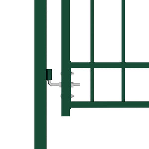 vidaXL Emmen Fence Gate with Spikes Steel 104 x 134.5 cm Green