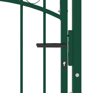 vidaXL Emmen Fence Gate with Spikes Steel 104 x 134.5 cm Green