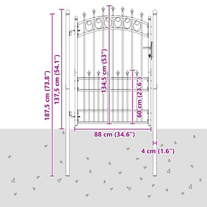 vidaXL Emmen Fence Gate with Spikes Steel 104 x 134.5 cm Green