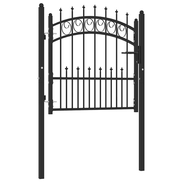 vidaXL Emmen Fence Gate with Spikes Steel 104 x 87 cm Black