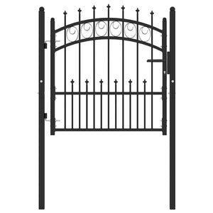 vidaXL Emmen Fence Gate with Spikes Steel 104 x 87 cm Black