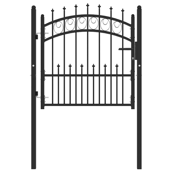 vidaXL Emmen Fence Gate with Spikes Steel 104 x 87 cm Black