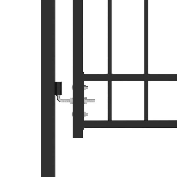 vidaXL Emmen Fence Gate with Spikes Steel 104 x 87 cm Black