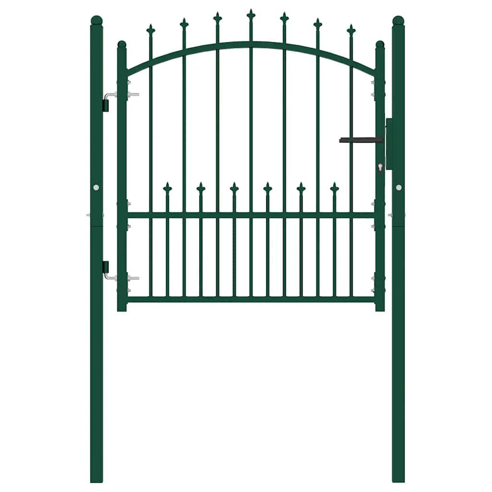 vidaXL Emmen Garden Gate with Spikes Steel 104 x 97 cm Green