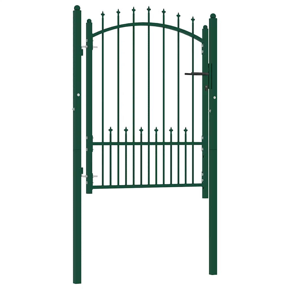vidaXL Emmen Fence Gate with Spikes Steel 104 x 109.5 cm Green