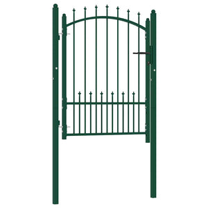 vidaXL Emmen Fence Gate with Spikes Steel 104 x 109.5 cm Green