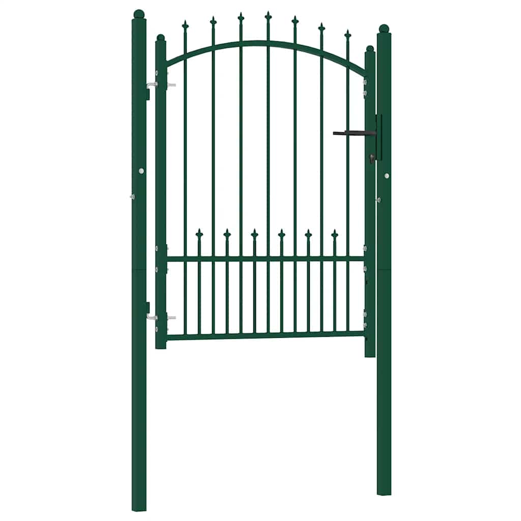vidaXL Emmen Fence Gate with Spikes Steel 104 x 109.5 cm Green