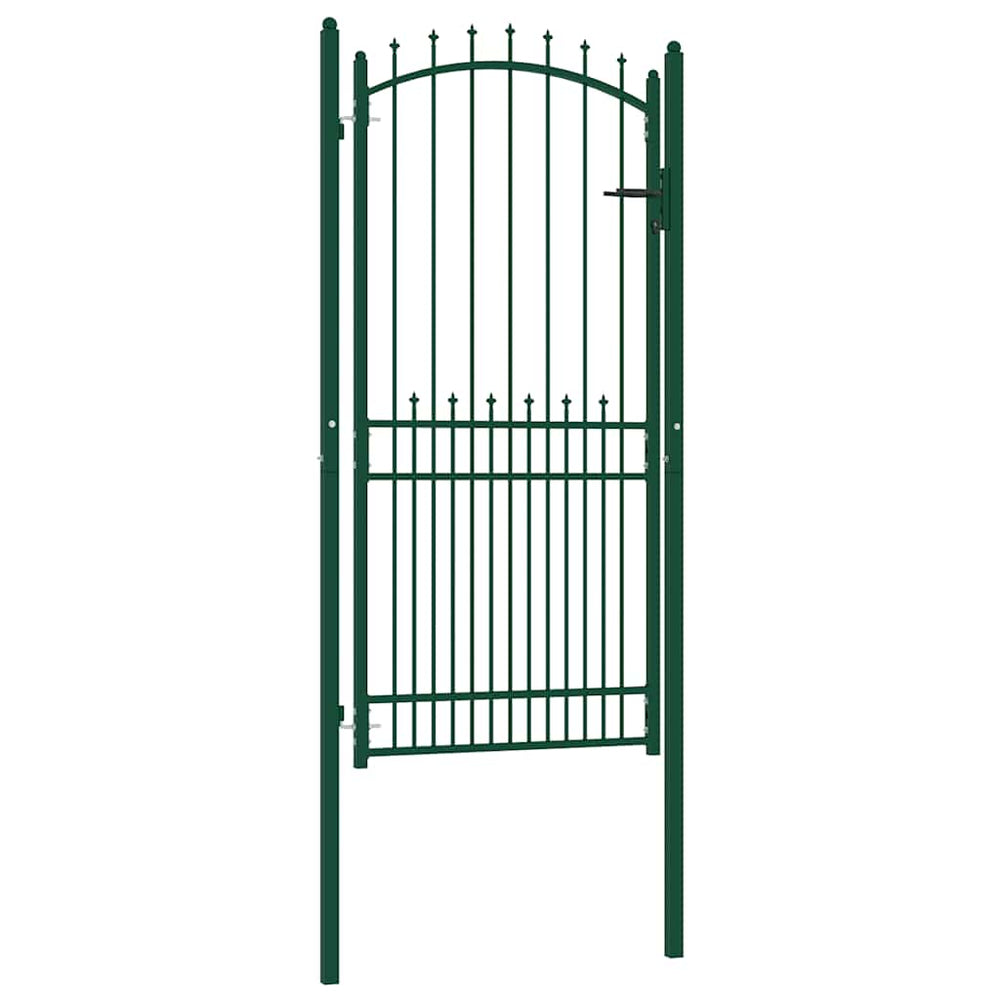 vidaXL Emmen Garden Gate with Spikes Steel 104 x 147 cm Green