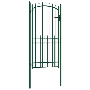 vidaXL Emmen Garden Gate with Spikes Steel 104 x 147 cm Green