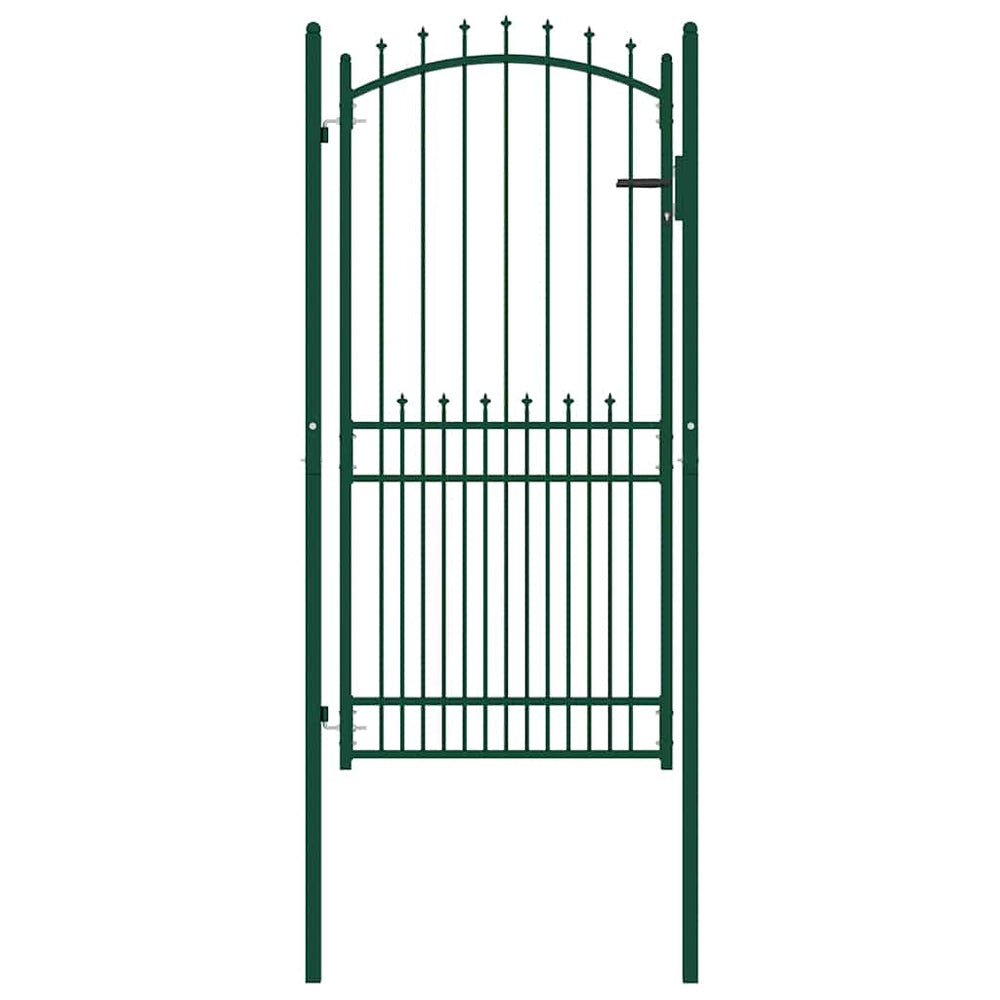 vidaXL Emmen Garden Gate with Spikes Steel 104 x 147 cm Green