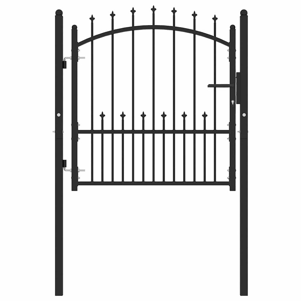 vidaXL Emmen Garden Gate with Spikes Steel 104 x 97 cm Black