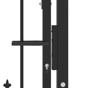 vidaXL Emmen Garden Gate with Spikes Steel 104 x 97 cm Black