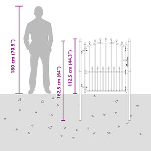 vidaXL Gate with Spikes EMMEN 100 x 125 cm