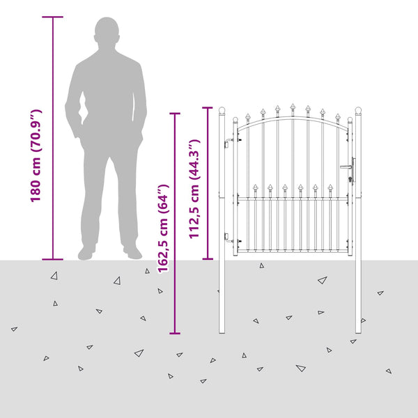 vidaXL Gate with Spikes EMMEN 100 x 125 cm