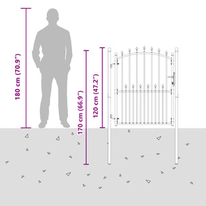 vidaXL Emmen Garden Gate with Finials 100 x 150 cm
