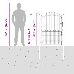 vidaXL Fence Gate with Spikes EMMEN 100 x 175 cm
