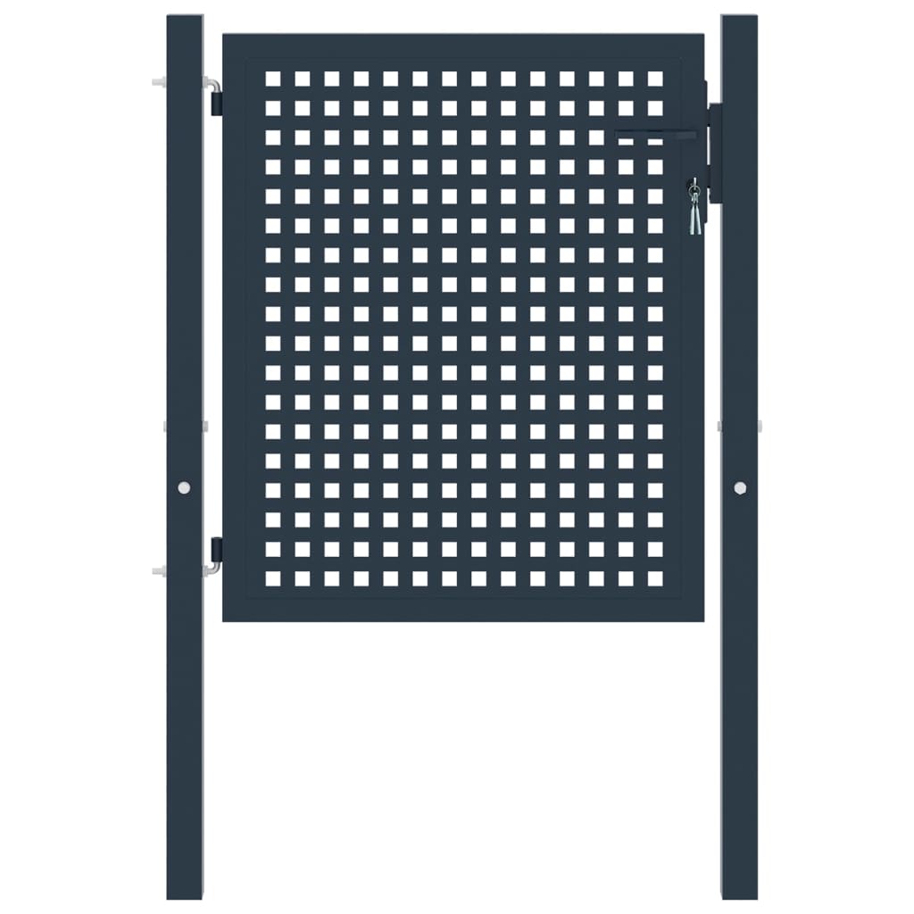 vidaXL Fence Gate Anthracite 102x75 cm Steel