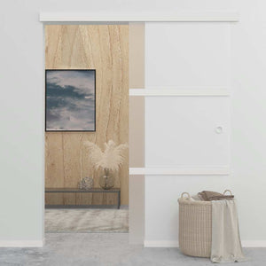 vidaXL Sliding Door Tempered Glass and Aluminium 90x212 cm Silver
