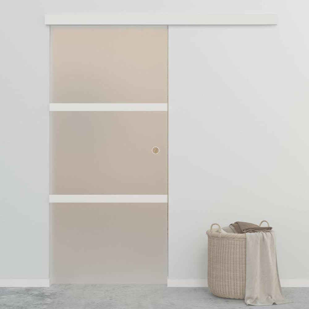 vidaXL Sliding Door Tempered Glass and Aluminium 90x212 cm Silver