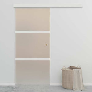vidaXL Sliding Door Tempered Glass and Aluminium 90x212 cm Silver