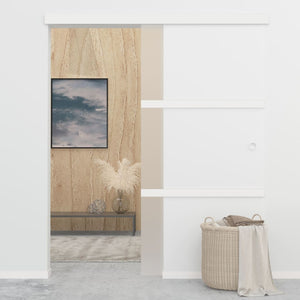 vidaXL Sliding Door with Soft Stoppers ESG Glass and Aluminum 90x205 cm