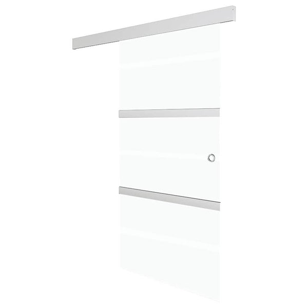 vidaXL Sliding Door Tempered Glass and Aluminum 76x212 cm Silver