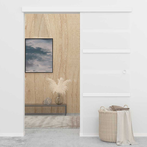 vidaXL Sliding Door Tempered Glass and Aluminum 76x212 cm Silver