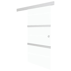 vidaXL Sliding Door Tempered Glass and Aluminum 90x205 cm Silver