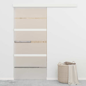 vidaXL Sliding Door Tempered Glass and Aluminum 90x205 cm Silver