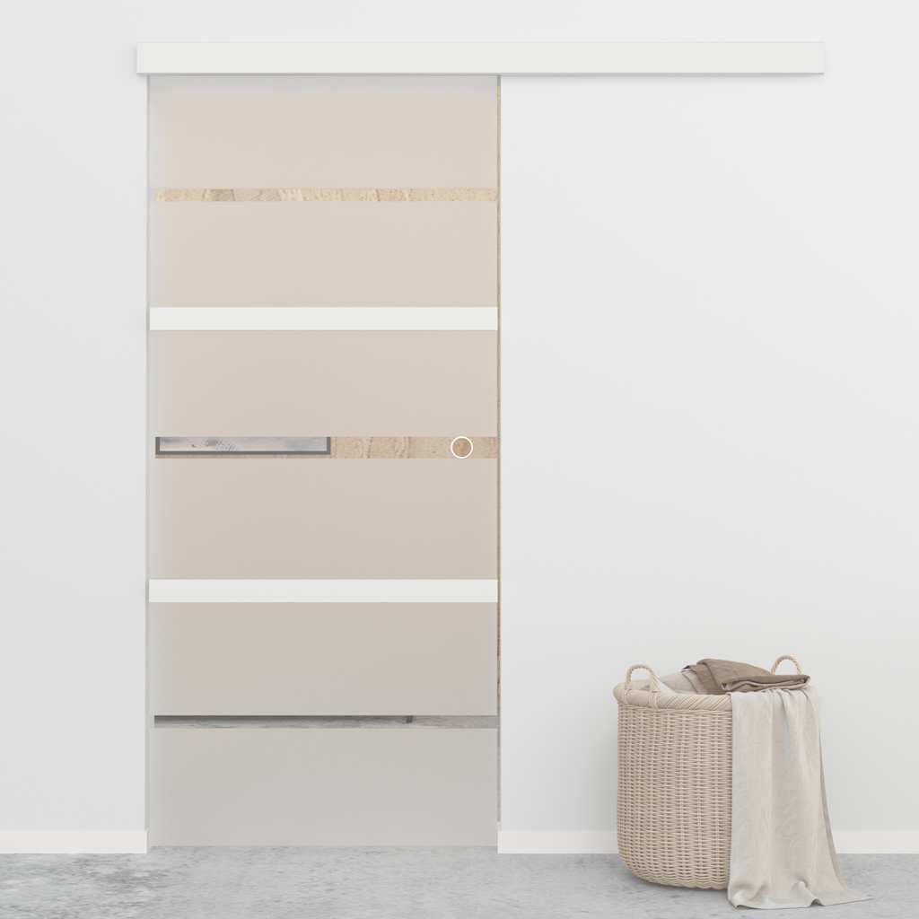 vidaXL Sliding Door Tempered Glass and Aluminum 90x205 cm Silver