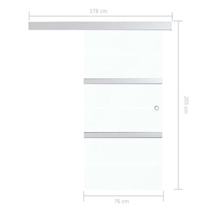 vidaXL Sliding Door with Soft Close ESG Glass and Aluminium 76x205 cm