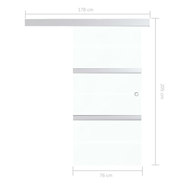 vidaXL Sliding Door with Soft Close ESG Glass and Aluminium 76x205 cm