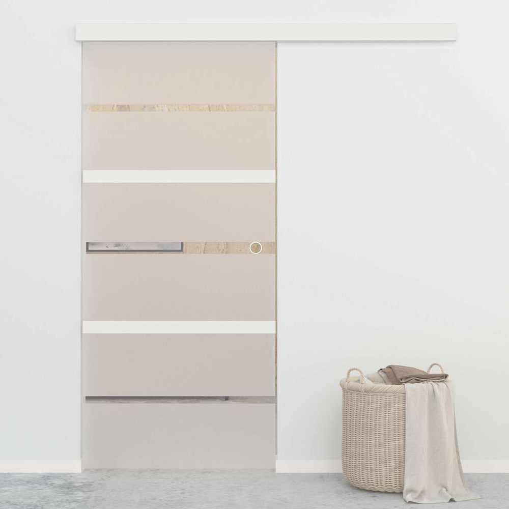 vidaXL Sliding Door with Soft Close Tempered Glass and Aluminum 90x205 cm