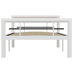 vidaXL Bed Frame White and Black Metal 100 x 200 cm