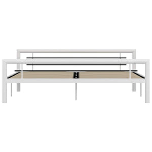 vidaXL Bed Frame White and Black Metal 180x200 cm