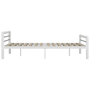 vidaXL Bed Frame White and Black Metal 180x200 cm